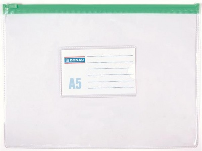 Irattartó tasak, A5, PVC, simítózáras, DONAU