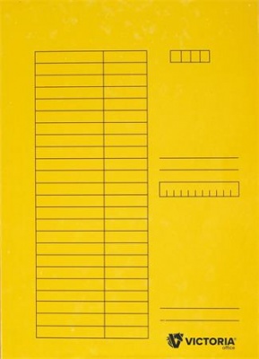 Pólyás dosszié, karton, A4, VICTORIA OFFICE, sárga