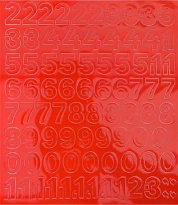 Öntapadós matrica, 2 cm-es, számlap, piros