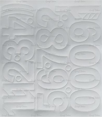 Öntapadós matrica, 5 cm-es, számlap, fehér