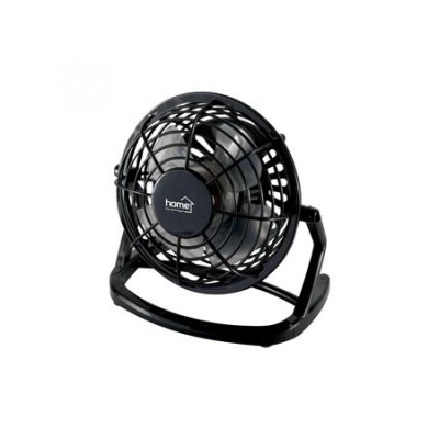 Asztali ventilátor, USB, 10 cm, HOME, fekete