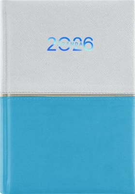 Naptár, tervező, A5, napi, DAYLINER "Contrast", fehér-világoskék