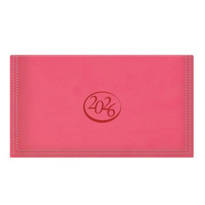 Zsebnaptár, fekvő elrendezésű, TOPTIMER, "Ace", korallpiros