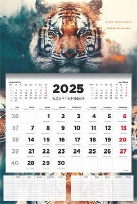 Naptár, fali, diák, 2025/2026 tanév, TOPTIMER, "Tiger"