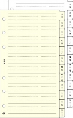 Kalendárium betét, telefonregiszter, "M", SATURNUS, chamois