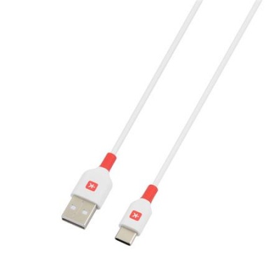 Töltőkábel, USB-A/USB-C,  2m, SKROSS, fehér