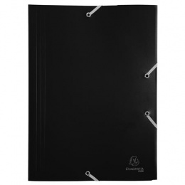 Gumis mappa, PP, A4, EXACOMPTA "Opak", fekete