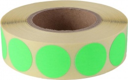 Etikett, 20 mm kör, 1000 etikett/tekercs, zöld