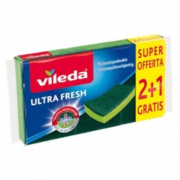 Súrolószivacs, 2+1 db, VILEDA "Ultra Fresh", zöld