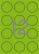 Etikett, 60 mm kör, színes, APLI, neon zöld, 240 etikett/csomag